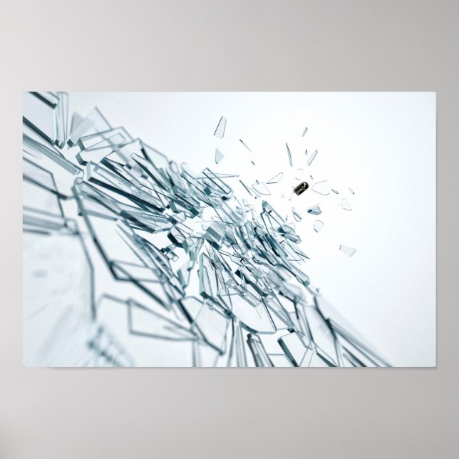 Poster verre endommagé par une balle (Devant)