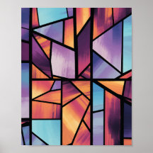Verre géométrique vibré Art