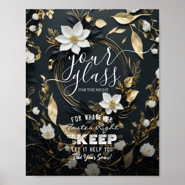 Poster Verre mariage Pour La Nuit Trouvez Votre Siège (Devant)