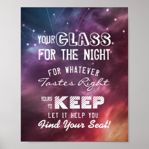 Poster Verre mariage Pour La Nuit Trouvez Votre Siège