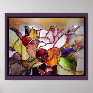 Poster Verre Tissu Art Moderne Fleur Mur