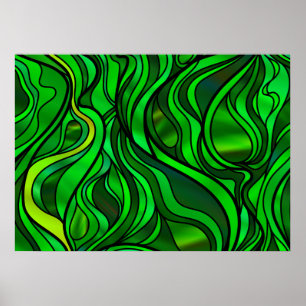 Poster Verre vert Abstrait