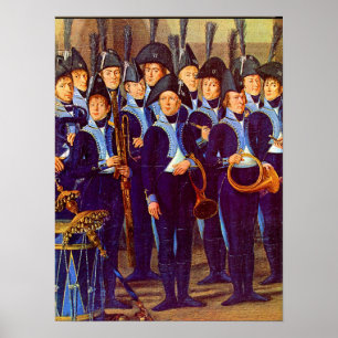 Poster vers 1800 Musiciens militaires européens