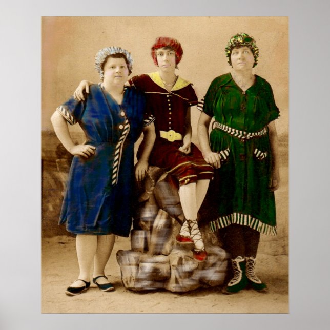 Poster vers 1910 Atlantic City beautés de bain RPPC (Devant)