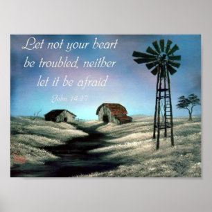 Poster Vers chrétien de bible de 14h27 de John