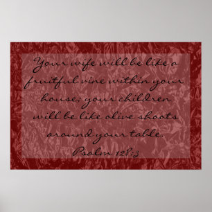 Poster vers de bible au sujet de 128:3 de psaume de
