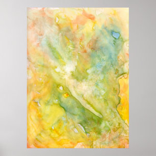 Poster Vers l'aquarelle humide Abstraite légère
