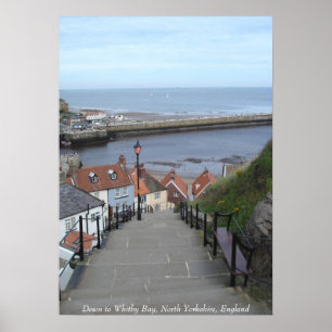 Poster Vers le bas à la baie de Whitby, North Yorkshire,