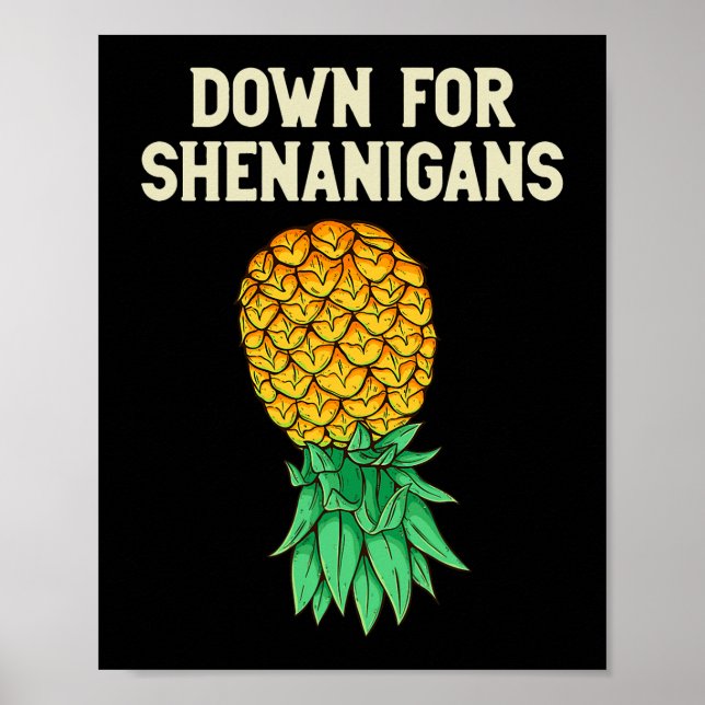 Poster Vers Le Bas Ananas Pour Shenanigans Drôle S (Devant)