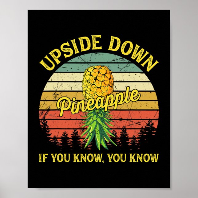 Poster Vers le bas Ananas Swinger Tshirt Swingers Vie (Devant)