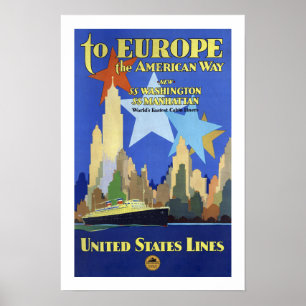 Poster Vers l'Europe La voie américaine