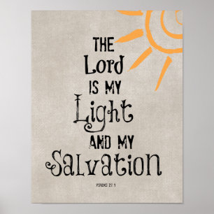 Poster Verse biblique : Le Seigneur est ma Lumière et ma 