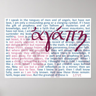 Poster Verse de la Bible d'amour sur l'impression chrétie