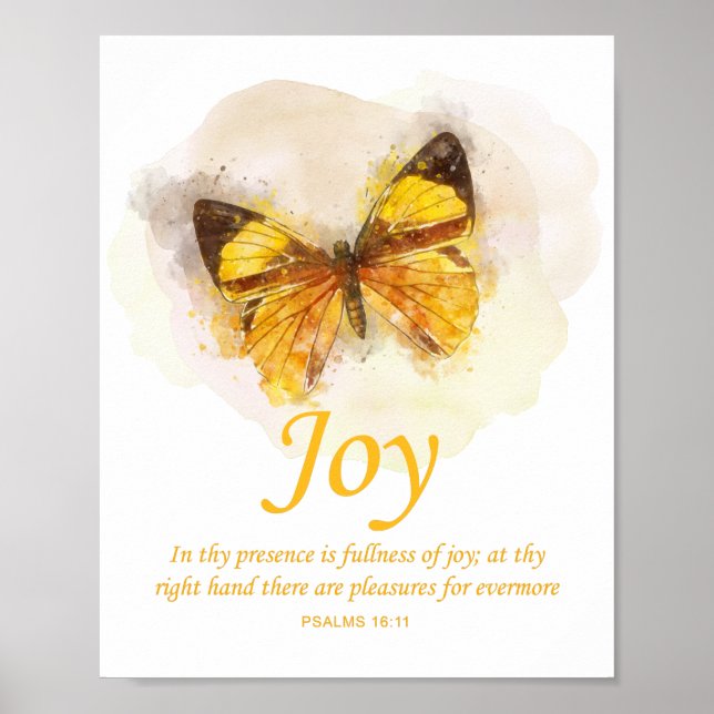 Poster Verse de la Bible du papillon chrétien féminin : J (Devant)