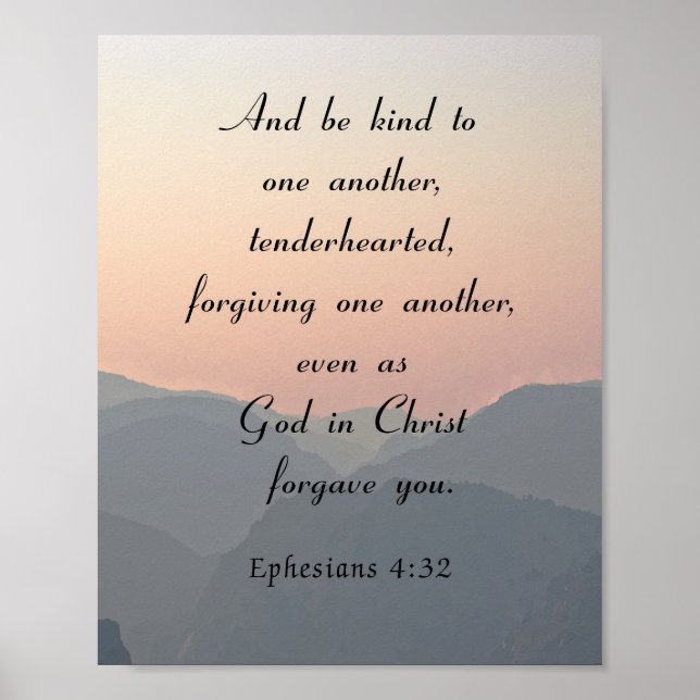 Poster Verse de la Bible, Éphésiens 4:32, Soyez Lieux (Devant)