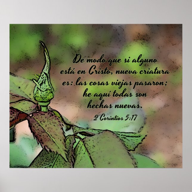 Poster Verse de la Bible espagnole - Nouvelle Créature -  (Devant)