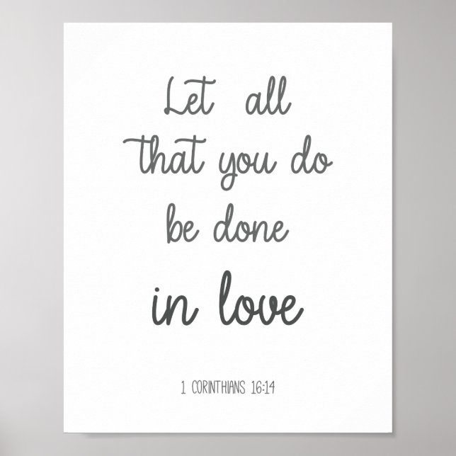 Poster Verse de la Bible Que tout ce que vous faites soit (Devant)