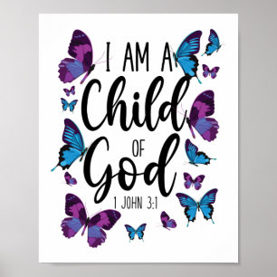 Poster Verset Bible Je Suis Un Enfant De Dieu 1 Jean 3:1