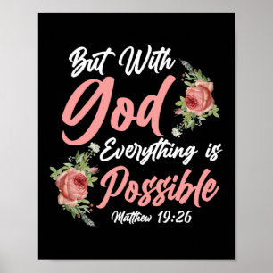 Poster Verset Bible Mais Avec Dieu Tout Est Possible
