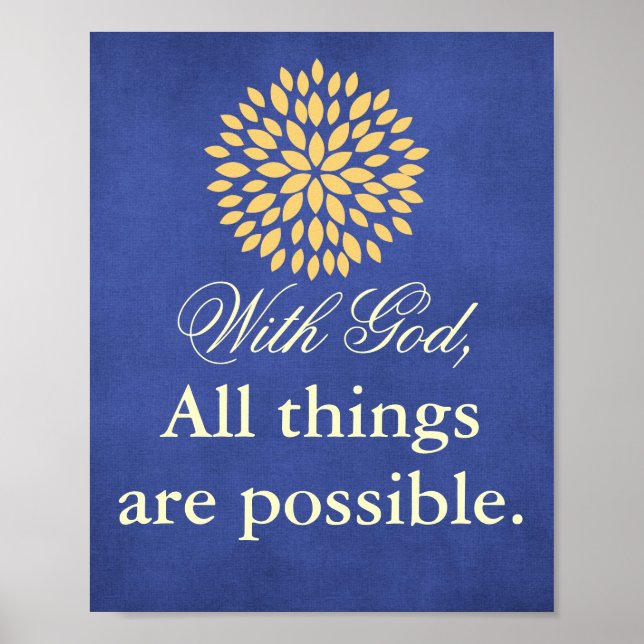 Poster Verset biblique avec Dieu Toutes les choses possib (Devant)