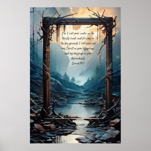 Poster Verset biblique chrétien Isaïe 44:3