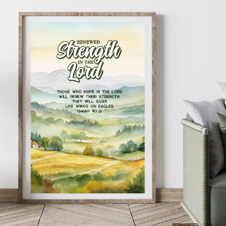 Poster Verset biblique chrétien motivant d'Isaïe 40