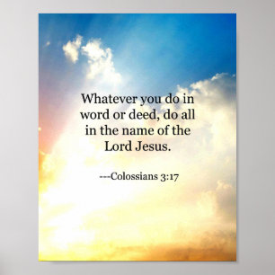 Poster verset biblique, Colossiens 3-17,