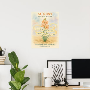 Poster Verset biblique d'août Cygne Foi en action Chrétie