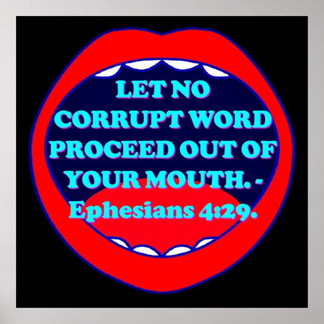 Poster verset biblique des Éphésiens 4:29. (Devant)