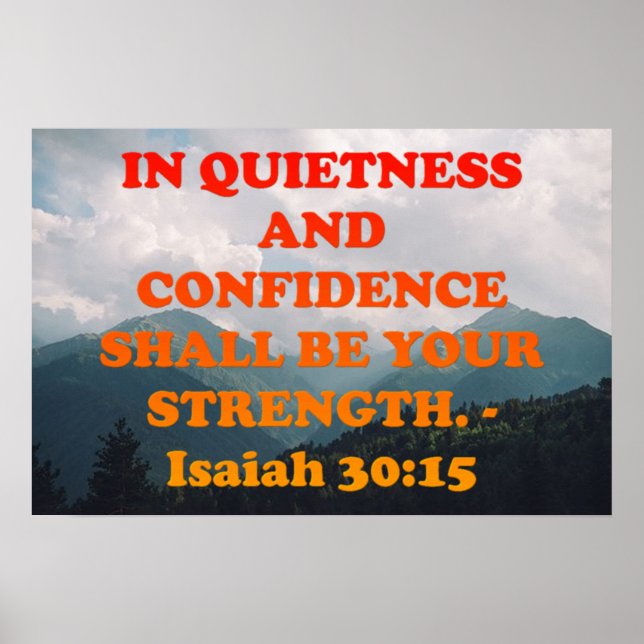 Poster verset biblique d'Ésaïe 30:15. (Devant)