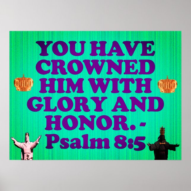 Poster verset biblique du Psaume 8:5. (Devant)