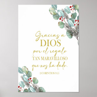 Poster verset biblique espagnol 2 corintios 9 15