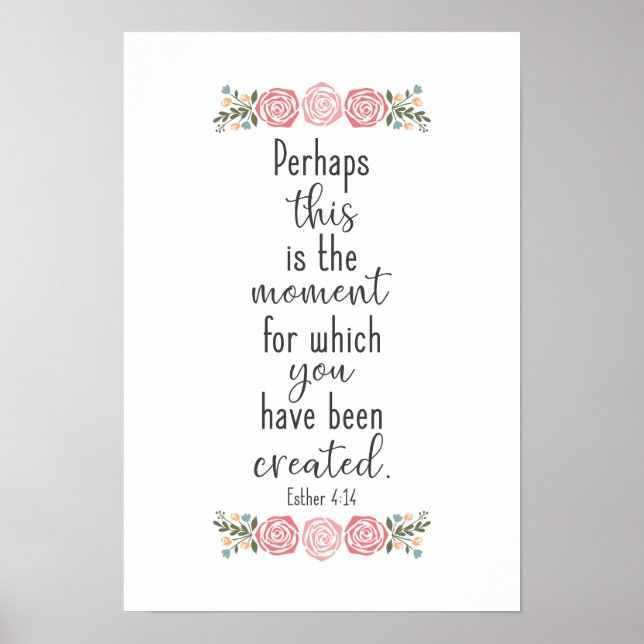 Poster Verset biblique - Esther 4:14 (Devant)