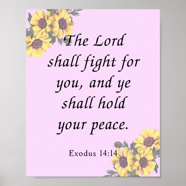 Poster Verset biblique, Exode 14:14 (Devant)