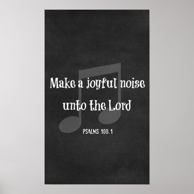 Poster Verset biblique : Faites un bruit joyeux 12 X 20 (Devant)