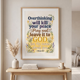 Poster Verset biblique Foi chrétienne Typographie aquarel