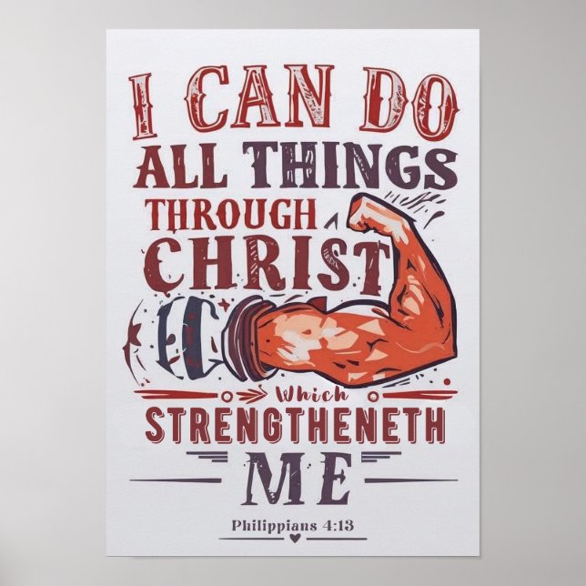 Poster Verset Biblique - Je peux faire toutes choses par  (Devant)