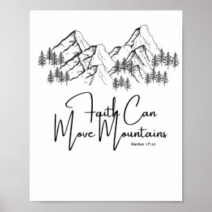 Poster Verset biblique La foi peut déplacer des montagnes