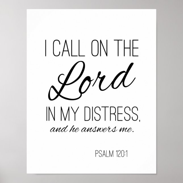 Poster Verset biblique moderne Imprimer Psaume 120:1 (Devant)