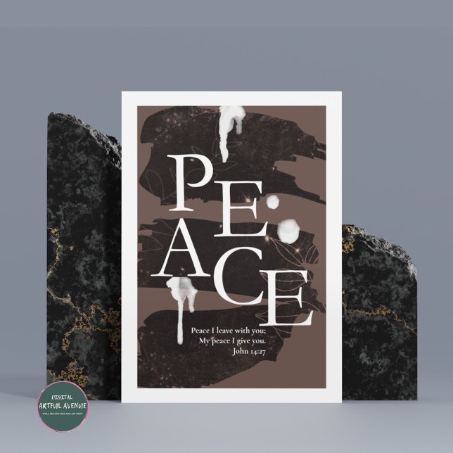 Poster Verset biblique - PAIX Je Pars Avec Toi - Jean 14: (Créateur téléchargé)