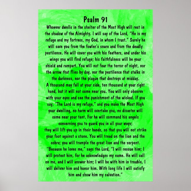 Poster verset biblique Psaume 91 (Devant)