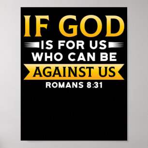 Poster Verset biblique Si Dieu Est Pour Nous Qui Peuvent 