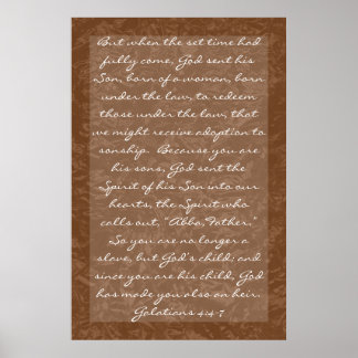 Poster verset biblique sur la famille Galates 4:4-7