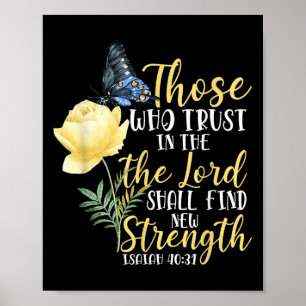 Poster Verset de la Bible chrétienne Papillon Rose Fleur