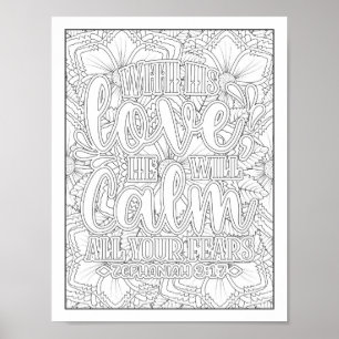Poster Verset de la Bible/Coloration des adultes chrétien