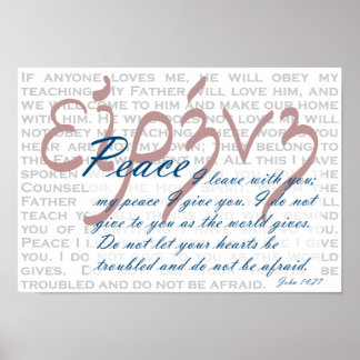 Poster Verset de la Bible de la Paix sur l'impression chr