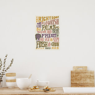 Poster Verset de la Bible des Psaumes pour les temps de v