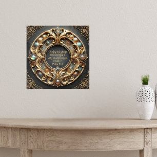 Poster Verset de la Bible en métal orné et bijoux