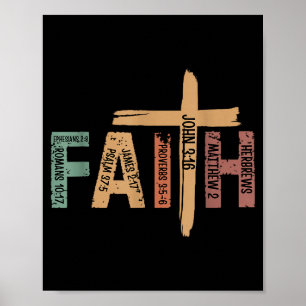 Poster Versets bibliques inspirants chrétiens de foi Reli