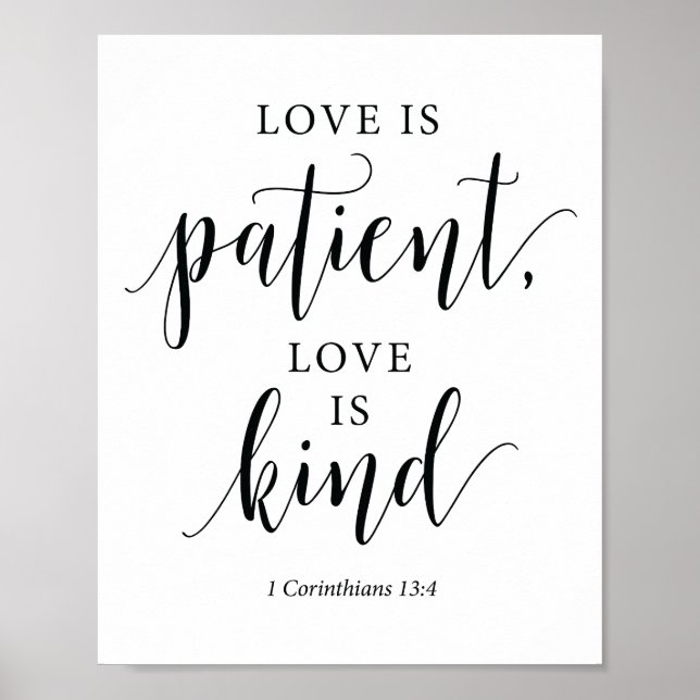 Poster Versets bibliques - l'amour est le patient l'amour (Devant)
